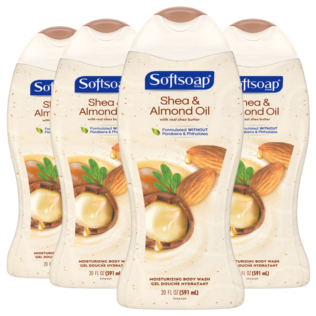 Softsoap Moisturizing Body Wash, Shea and Almond Oil - 20 Fluid Ounce (4 Pack)