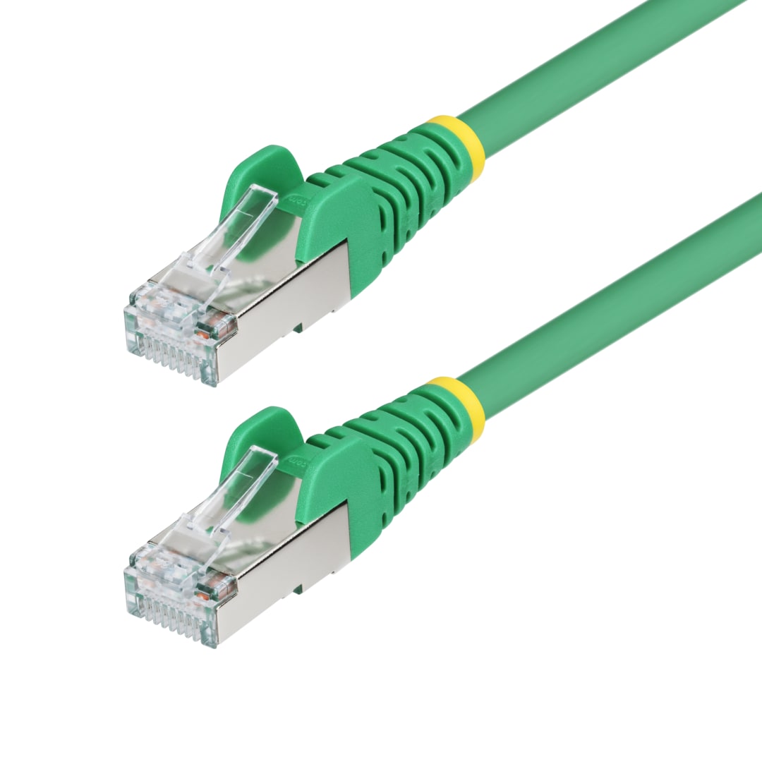 6in Green CAT6A S FTP Snagless Patch cable LSZH