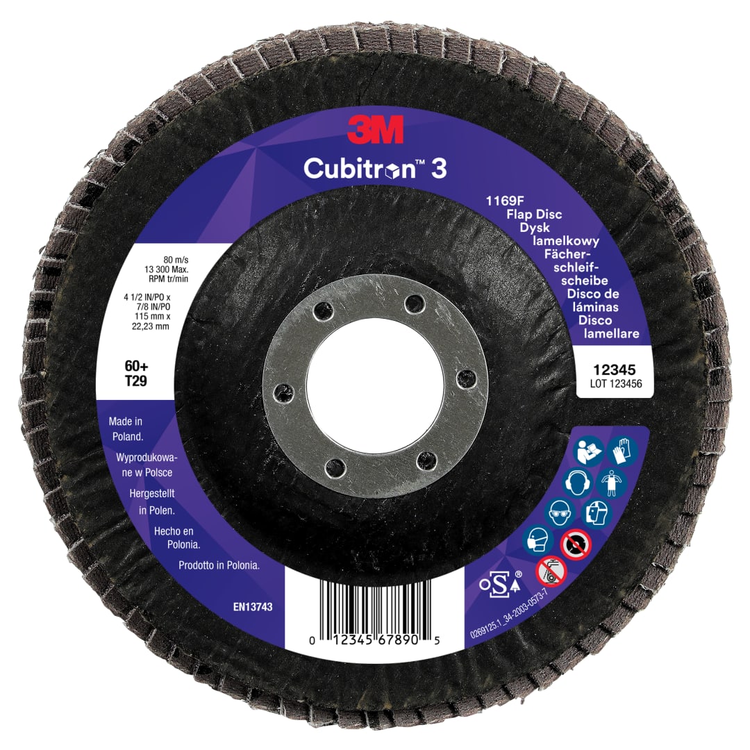 3M™ Cubitron™ 3 Flap Disc 1169F