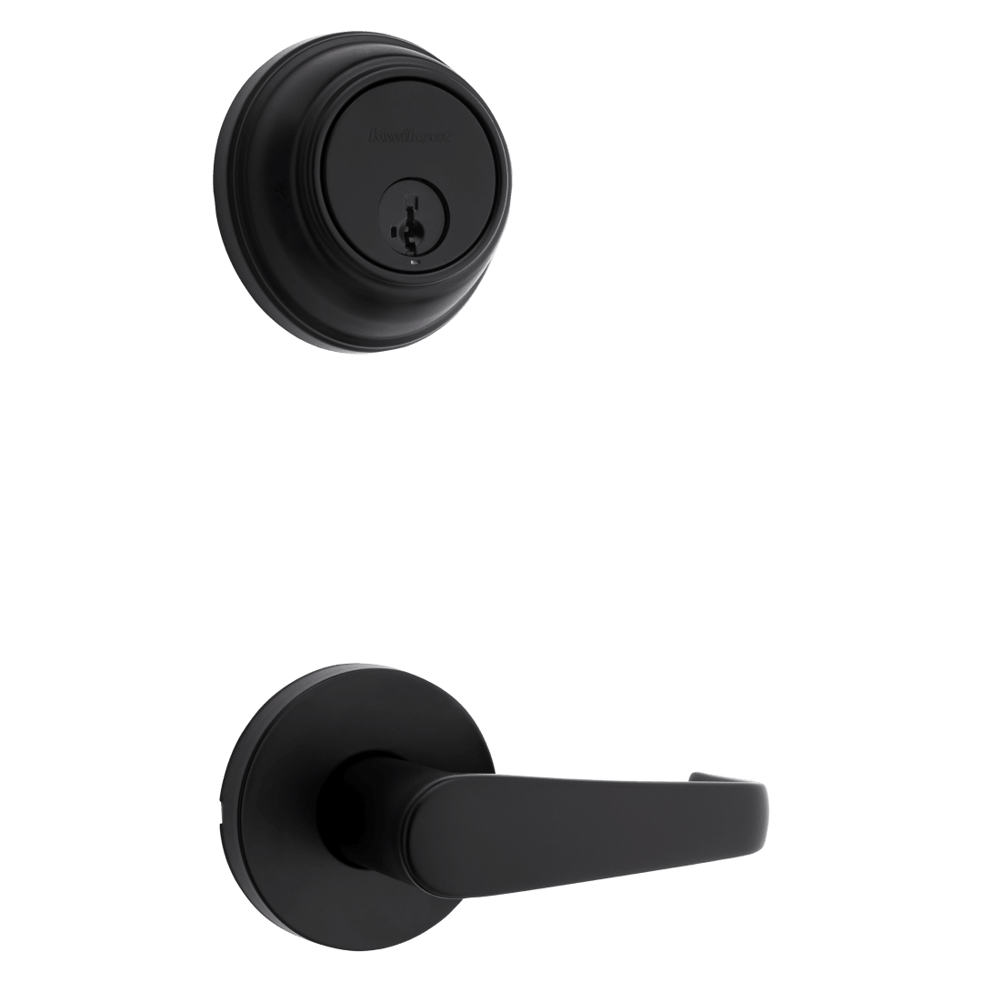 Kingston Round Interconnect Lever in Matte Black featuring SmartKey Security