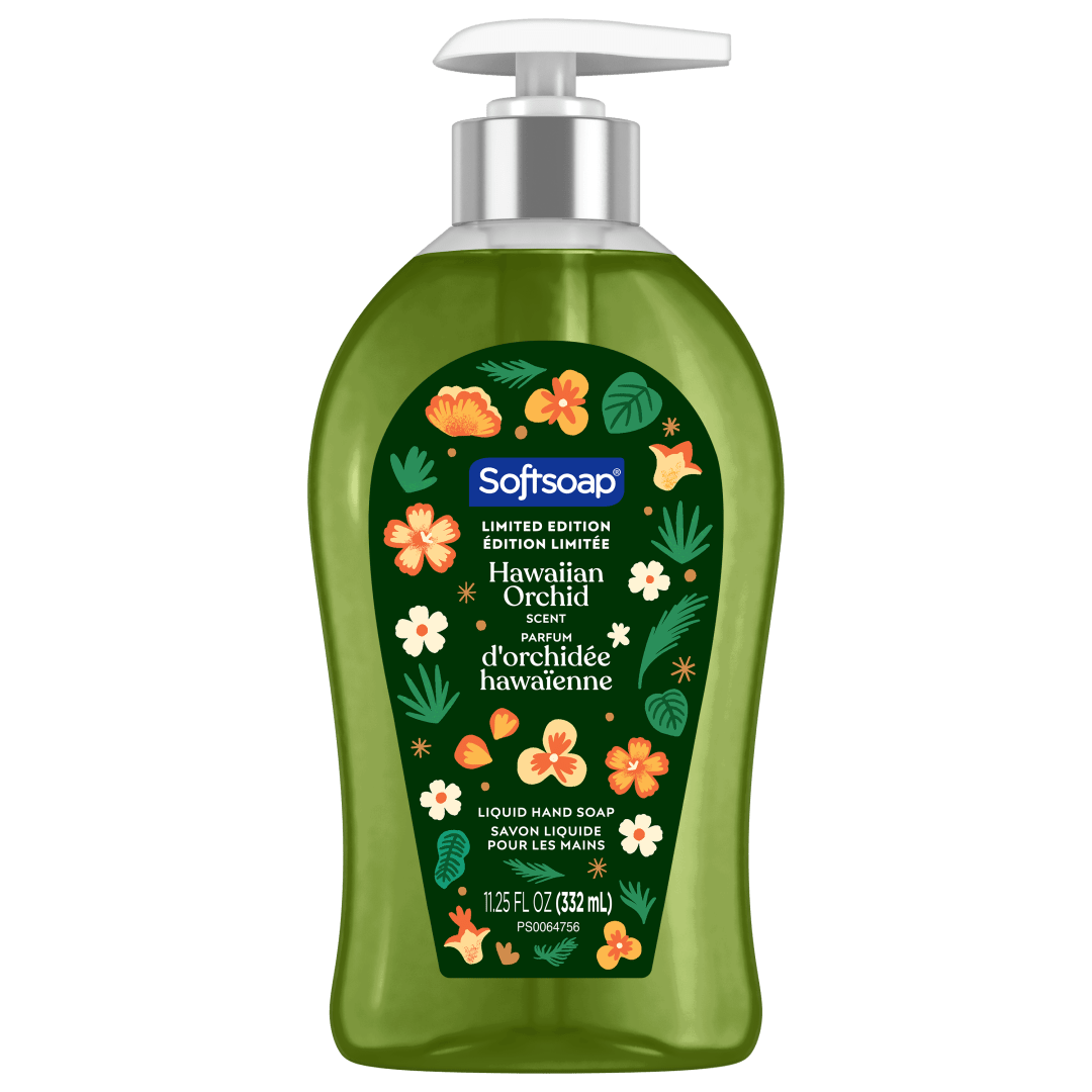 Softsoap Limited Edition Liquid Hand Soap, Kitchen and Bathroom Hand Soap, Hawaiian Orchid Scent, 11.25 fl oz Pump Bottle