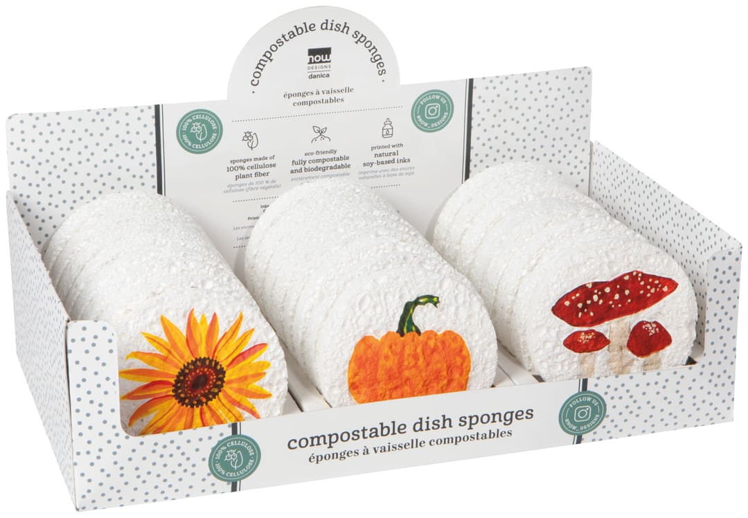 Autumn Bounty Sponge Counter Display - 24 Assorted