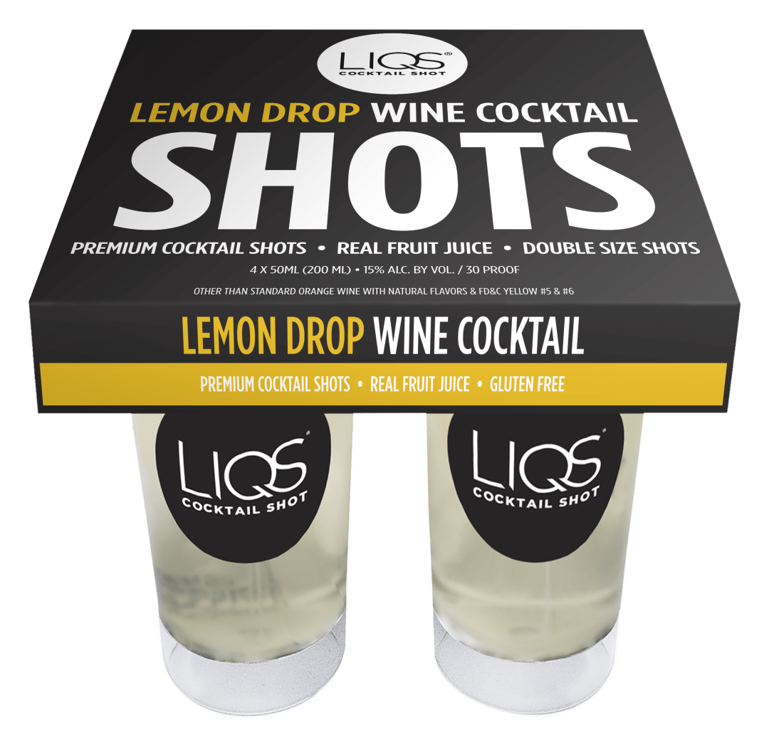 LIQS Lemon Drop Wine Cocktail Shots 50ml 8 Pack