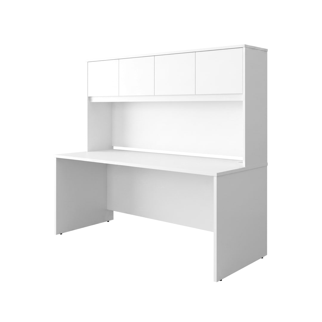 Cornerstone 71"W x 29.25"D Executive Desk with Hutch, White