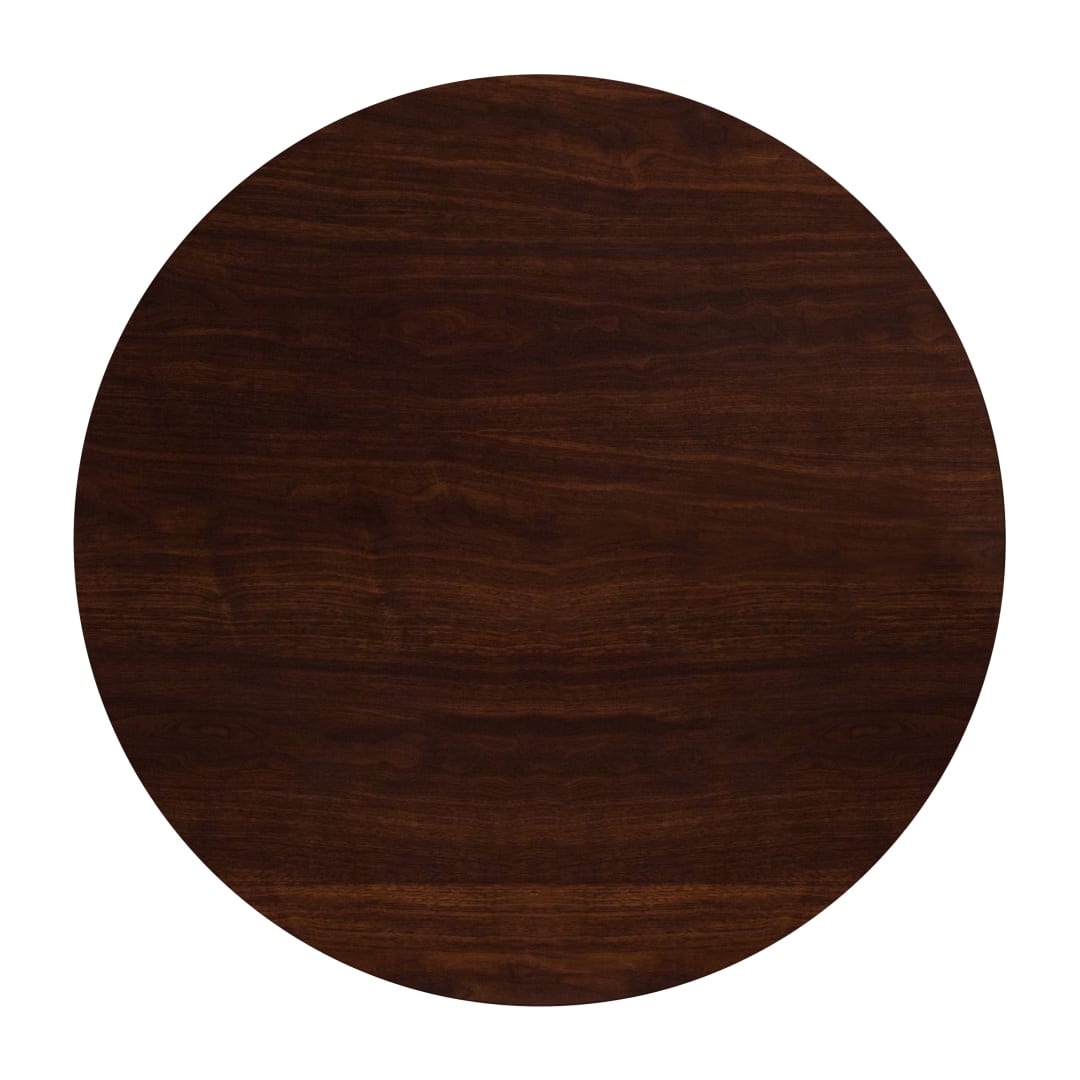Glenbrook 48'' Round High-Gloss Walnut Resin Table Top with 2'' Thick Drop-Lip