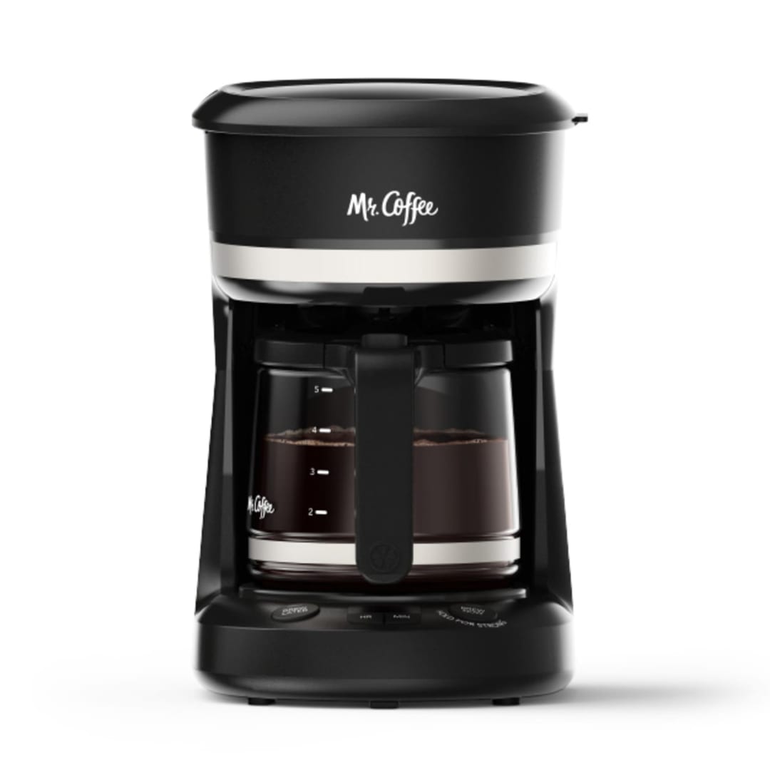 Mr. Coffee® 5 Cup Coffee Maker with Strong Brew Mode, Programmable Coffee Maker with Large Showerhead, Strong Brew Setting, Auto-Pause
REVISED
Mr. Coffee® 12 Cup Programmable Coffee Maker with Strong Brew Mode, Auto-Pause, Black
