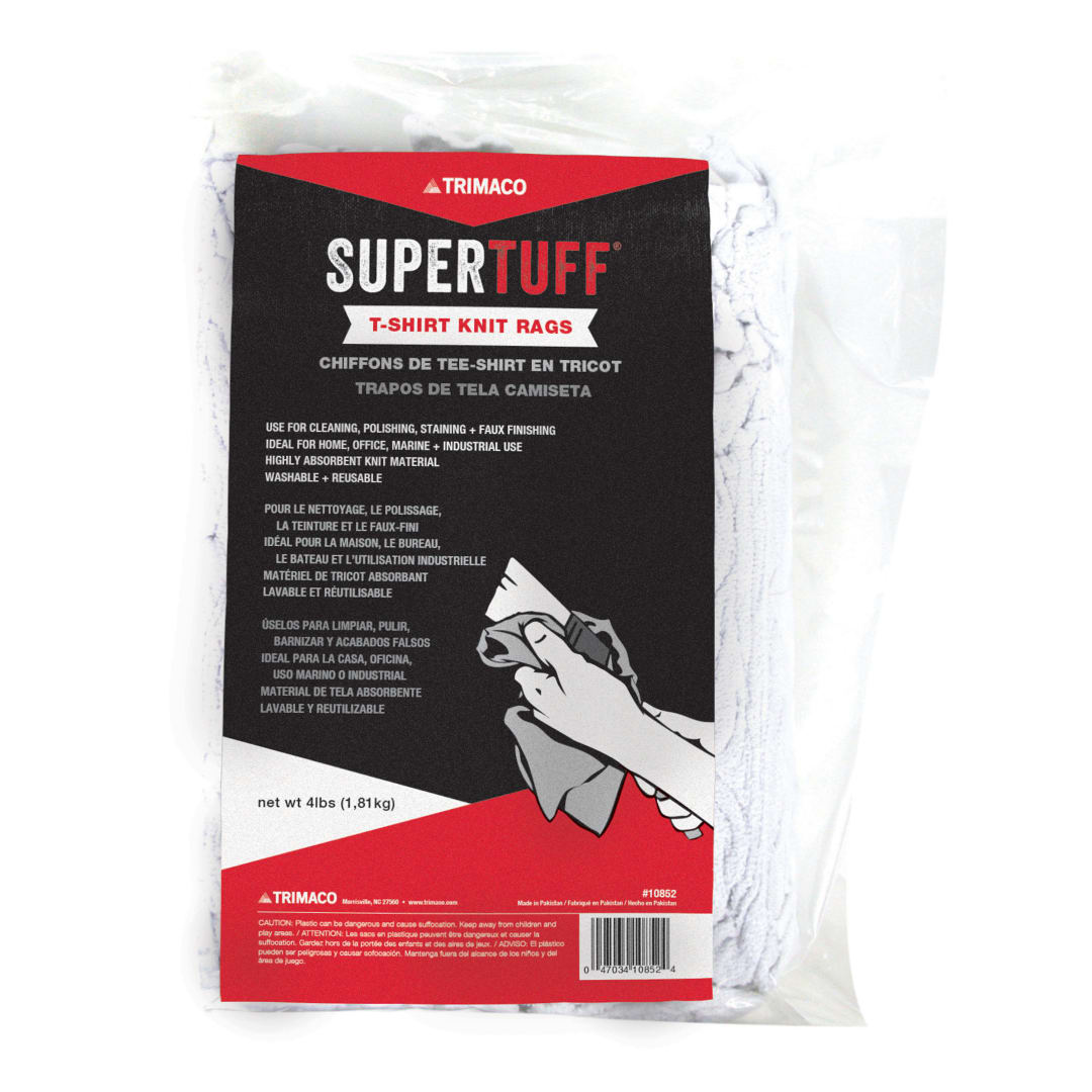 T-Shirt Knit Painter's Rags, White, 4lb mini-bale