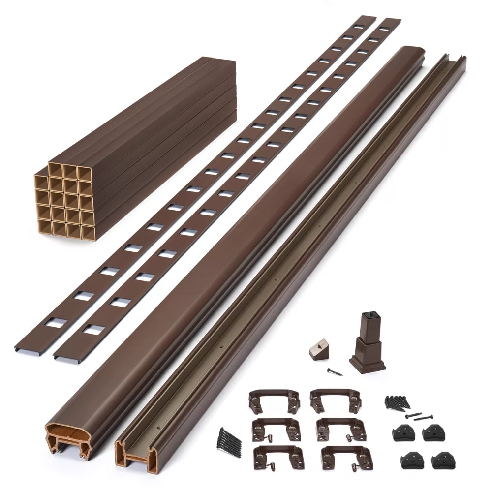 8-ft x 42-in Transcend Horizontal Rail Kit with Composite Balusters - Vintage Lantern Full Span