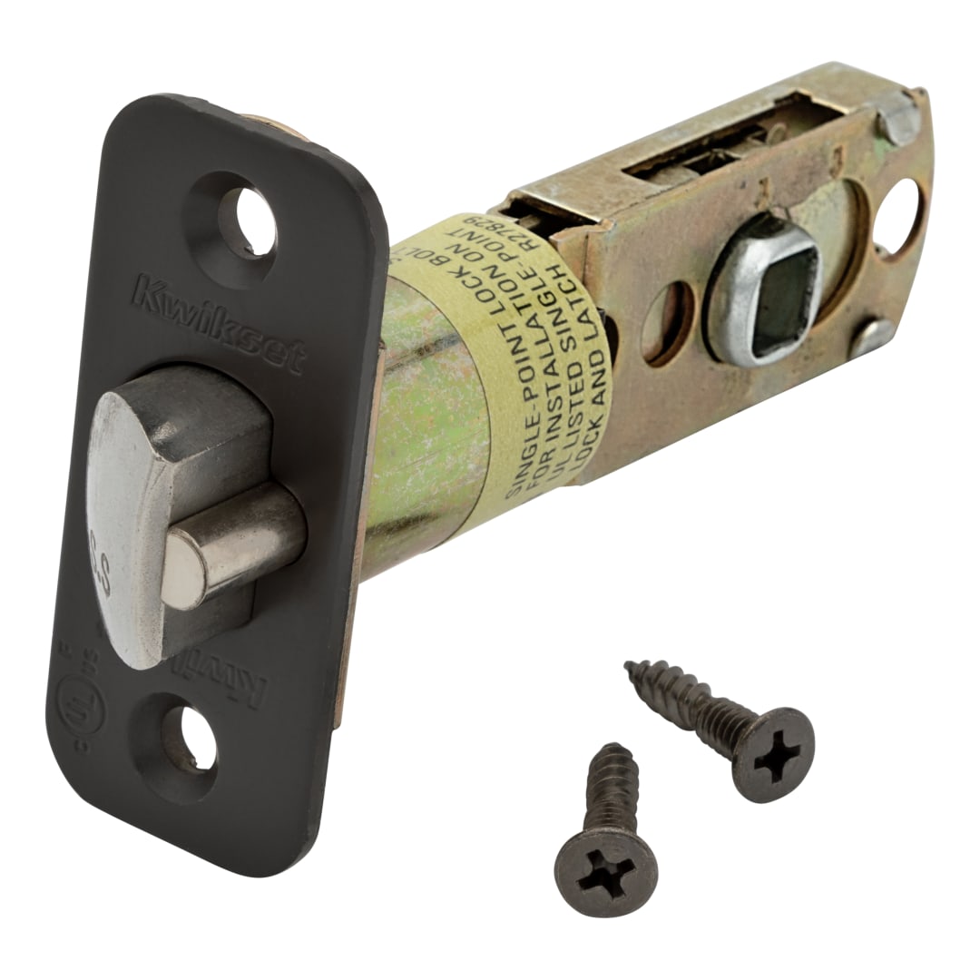 Round Corner UL Deadbolt Latch for Push Button Lever in Matte Black or Venetian Bronze Finish