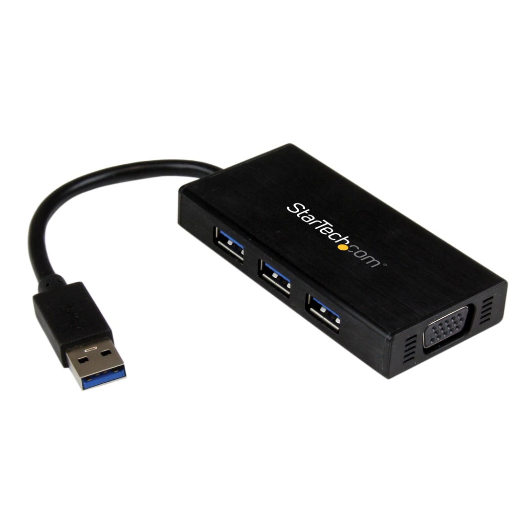 USB 3.0 to VGA Graphics Adapter w/ 3-Port USB Hub