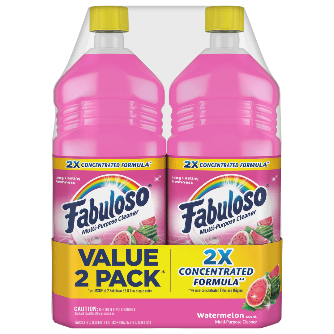 Fabuloso® Multi-Purpose Cleaner, 2X Concentrated Formula, Watermelon Scent, 33.8 fl oz, 2 Pack