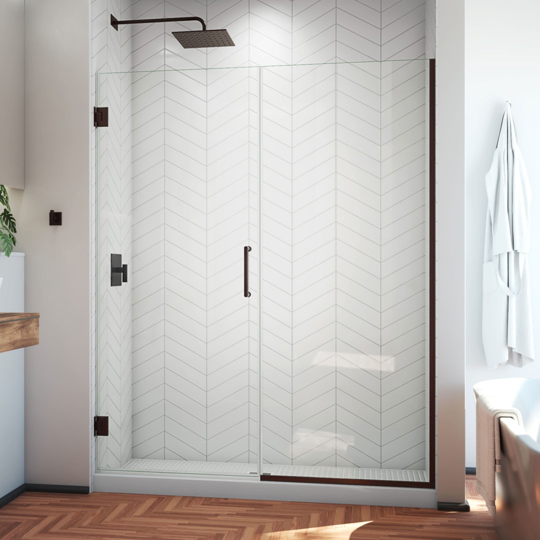 DreamLine Unidoor Plus 60 - 60 1/2 inch W x 72 inch H Frameless Hinged Shower Door in Oil Rubbed Bronze