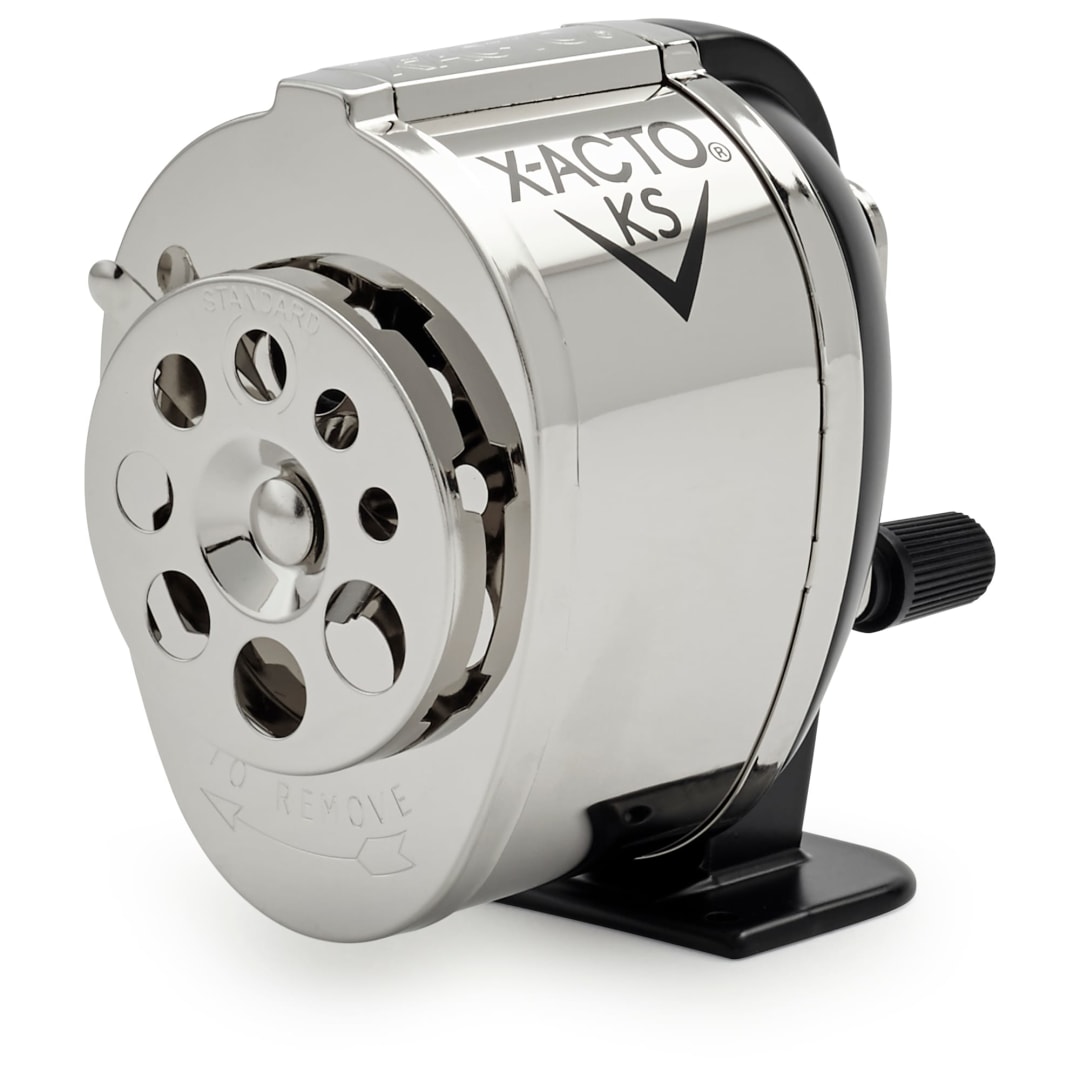 X-ACTO® KS Manual Pencil Sharpener, Mountable Metal Pencil Sharpener, Adjustable for 8 Pencil Sizes