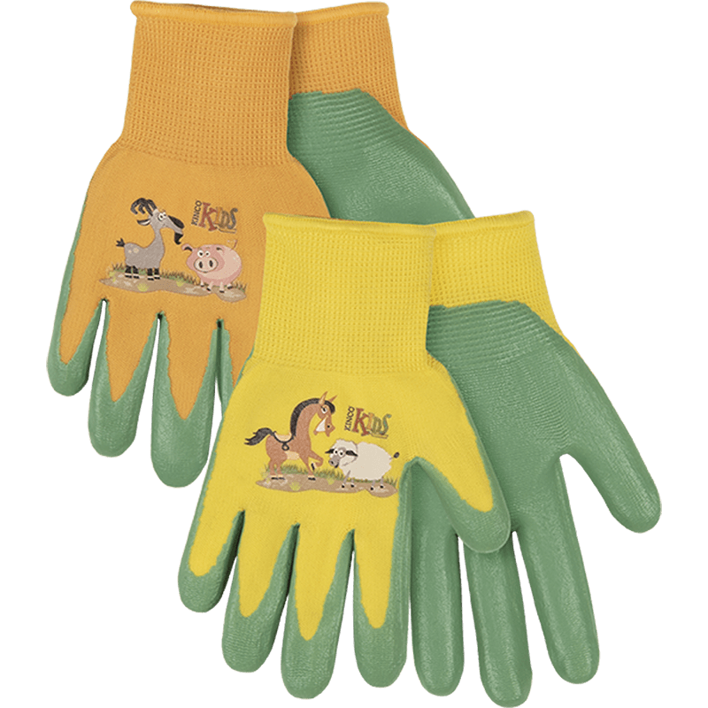 Kids' Farm Friends™ Nylon Knit Shell &amp; Foam Nitrile Palm