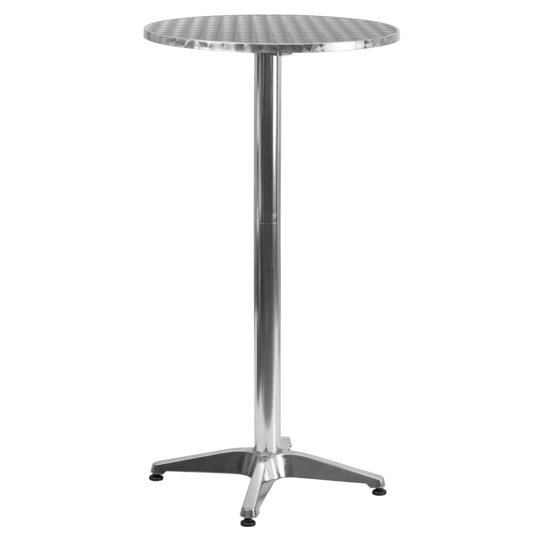Mellie 23.25" Round Aluminum Indoor-Outdoor Bar Height Table with Flip-Up Table