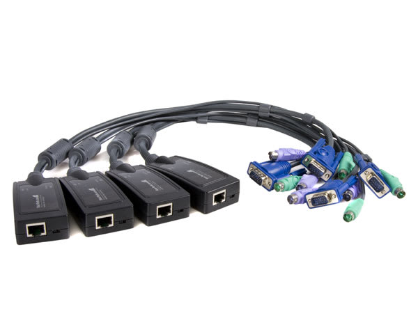4 Pack PS2 Cat 5 Dongle for Single IP KVM Switch