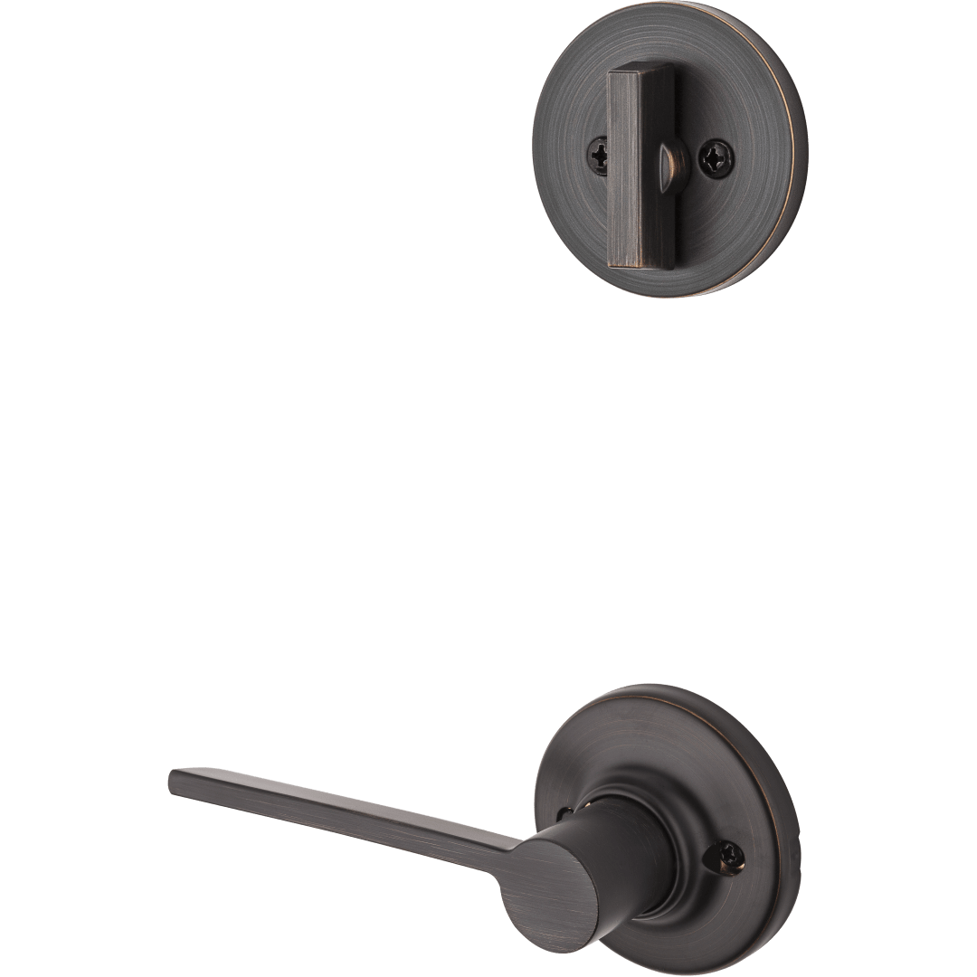 604 Single Cylinder Interior Pack w/ Ladera Right-Handed Lever for Kwikset Series Handlesets in Venetian Bronze