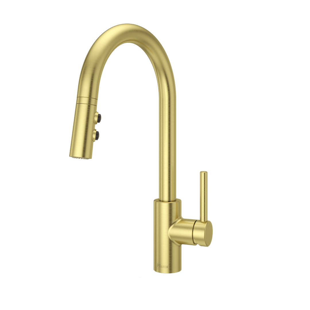 Stellen 1-Handle Pull-Down Kitchen Faucet in Brushed Gold