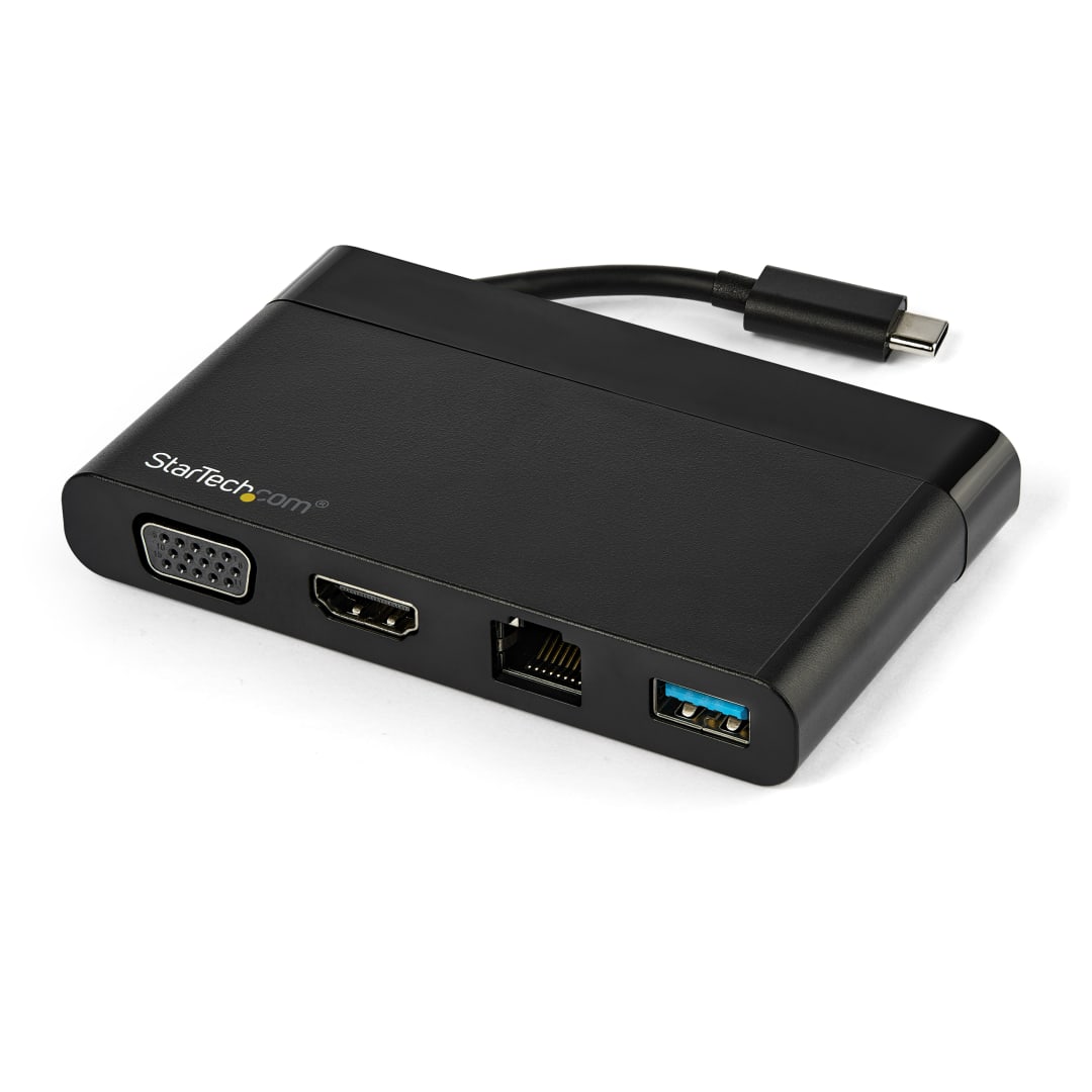 USB C to HDMI VGA 1A GbE cable Mgmt