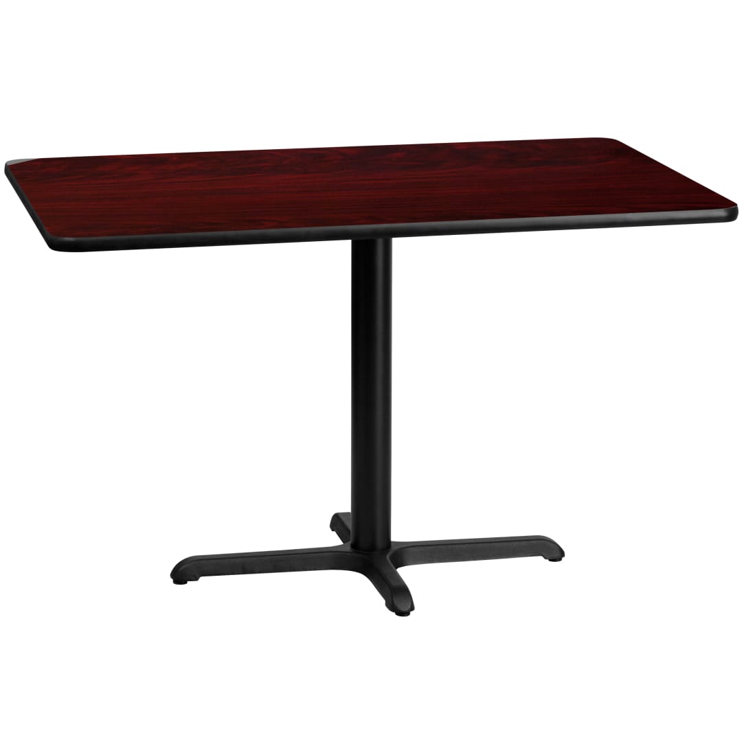 Graniss 30'' x 48'' Rectangular Mahogany Laminate Table Top with 23.5'' x 29.5'' Table Height Base