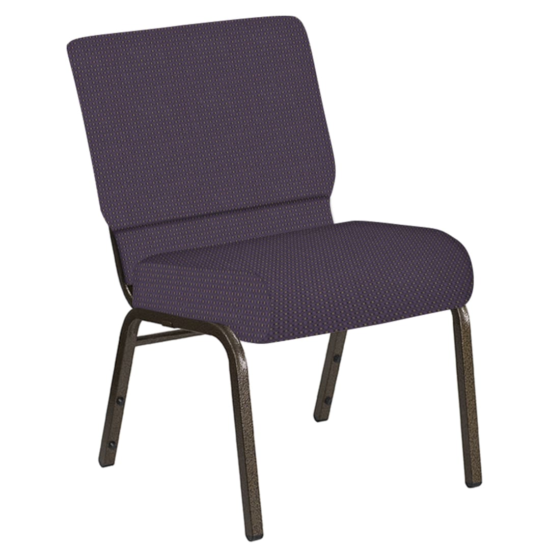 21''W Church Chair in Canterbury Purple Fabric - Gold Vein Frame