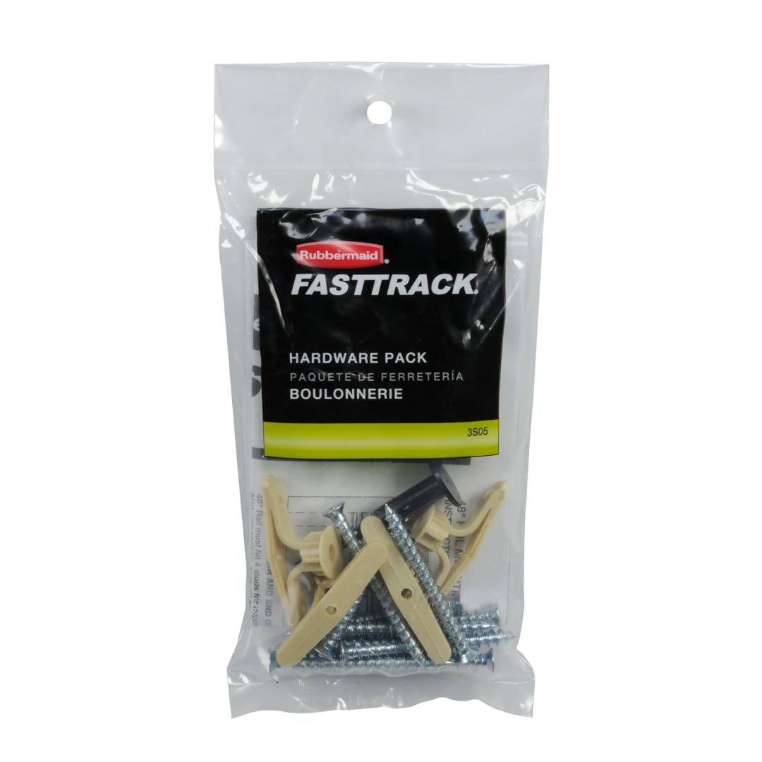Rubbermaid® Garage FastTrack Rail Hardware Pack, Gray
