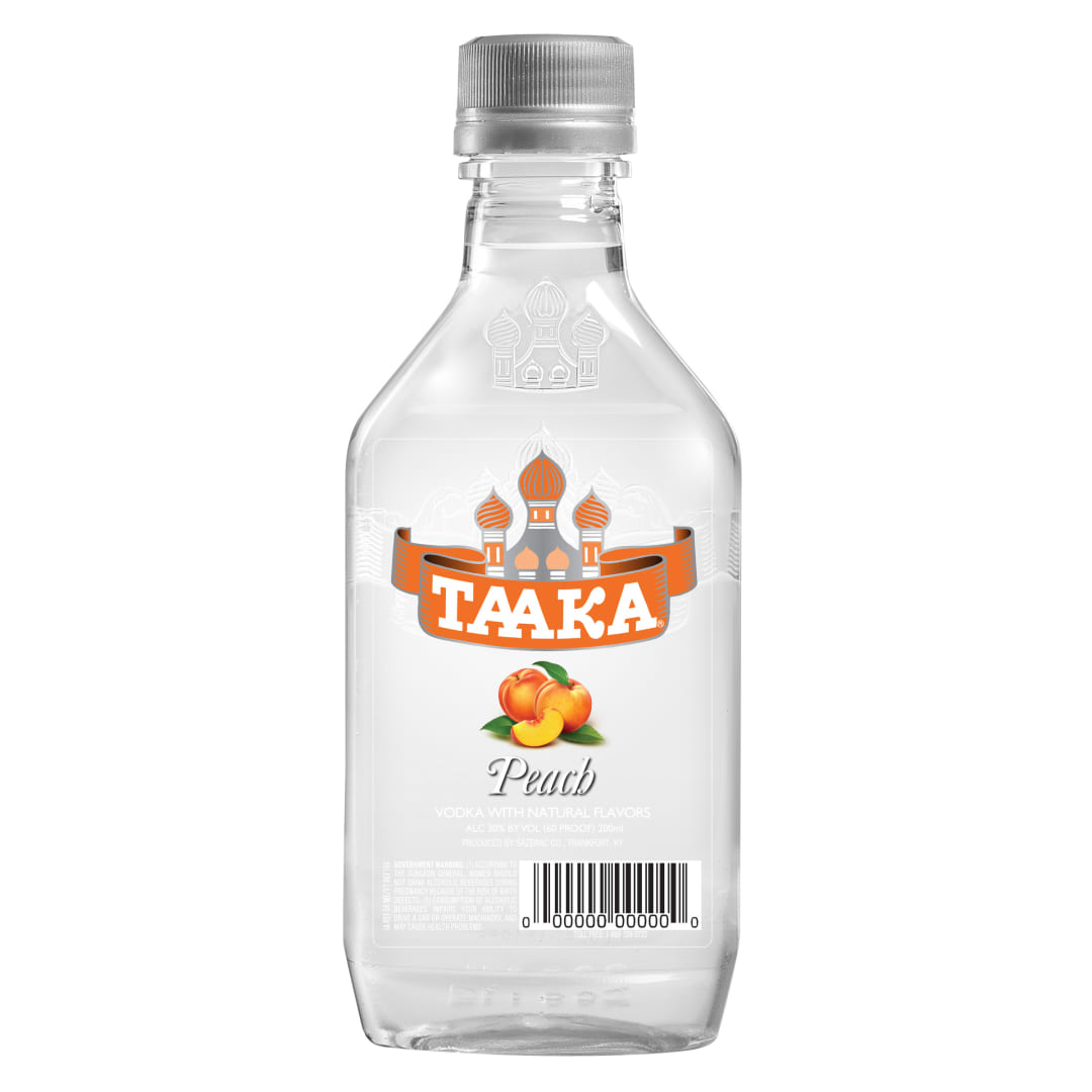 Taaka Peach Vodka 200ml Plastic Bottle 60 Proof
