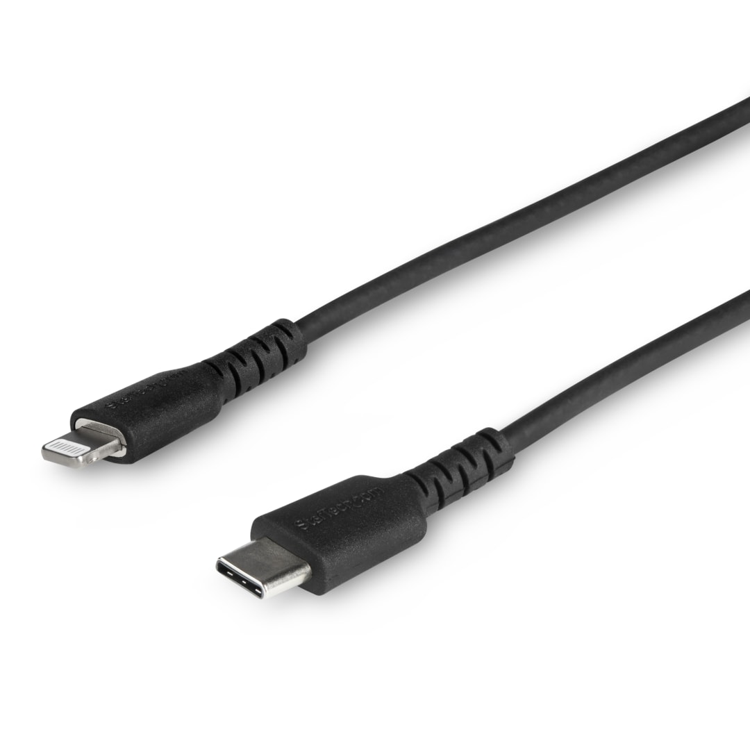 Rugged USB-C to Lightning Black Cable - 1m