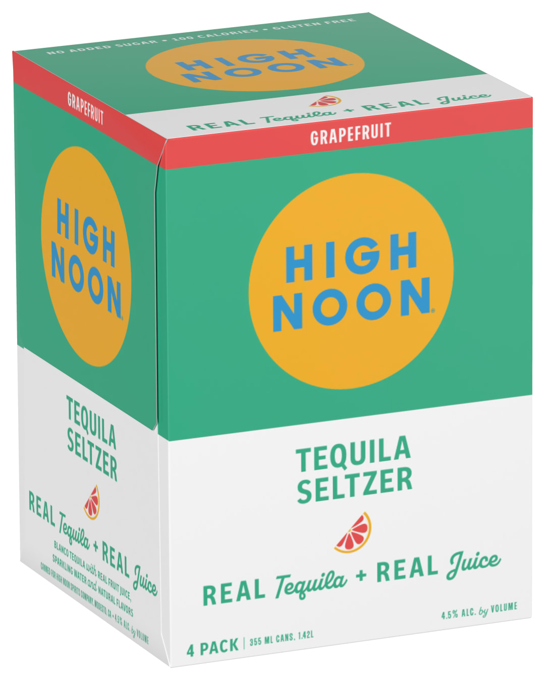High Noon Grapefruit Tequila Hard Seltzer 355ml Can 4 Pack