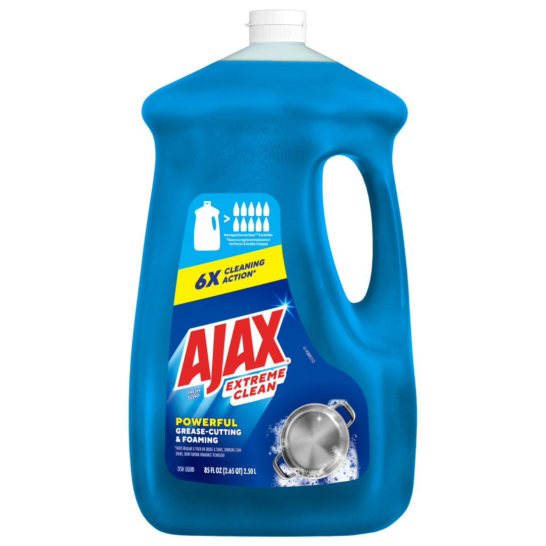 Ajax Extreme Clean Foaming Dish Soap, Deep Cleaning, Grease-Cutting, Paraben & Phosphate Free, Multi-Purpose Kitchen Dish Detergent, 85 fl oz