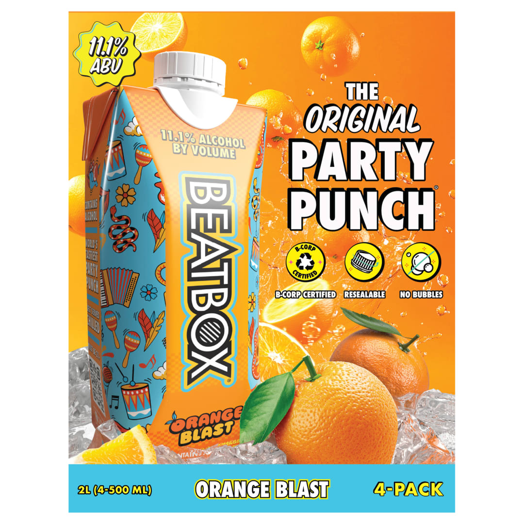 Beatbox Orange Blast Malt Party Punch, 4 Pack, 500 ml 11.1%