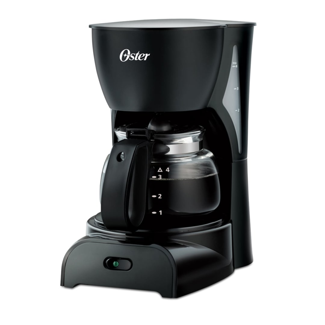 Cafetera Oster® negra de 4 tazas práctica y fácil de usar
