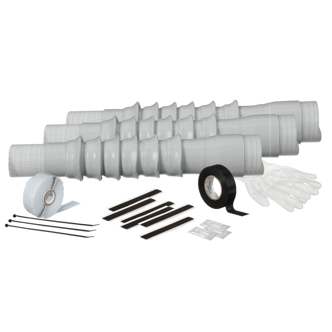 3M™ Kaltschrumpf-Endverschlüsse, QT-II-K6X-CW-1, für 1/C-Kabel mit Kupferdrahtschirm, 6 Schirme, 3/Satz