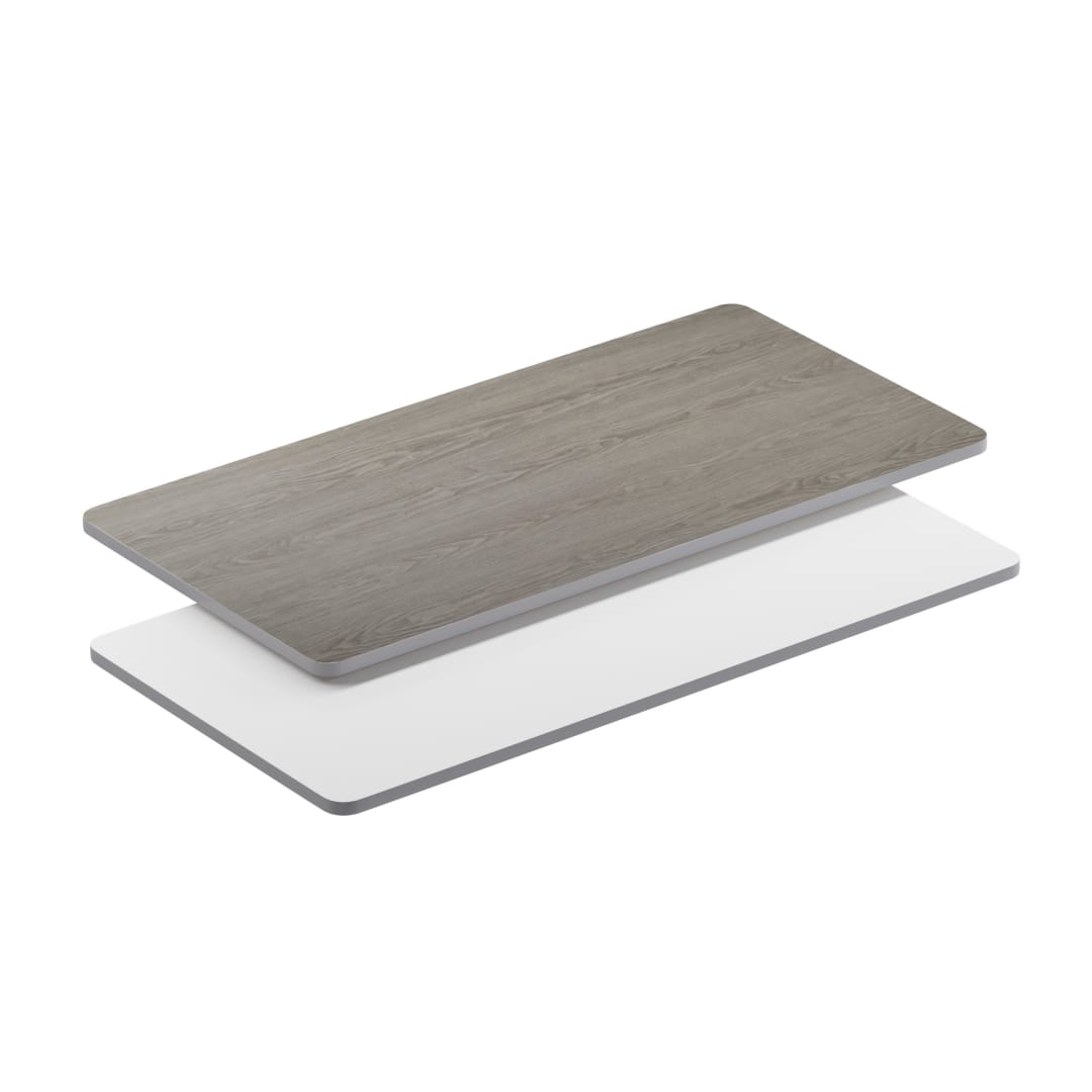 Glenbrook 30" x 60" Rectangular Table Top with White or Gray Reversible Laminate Top