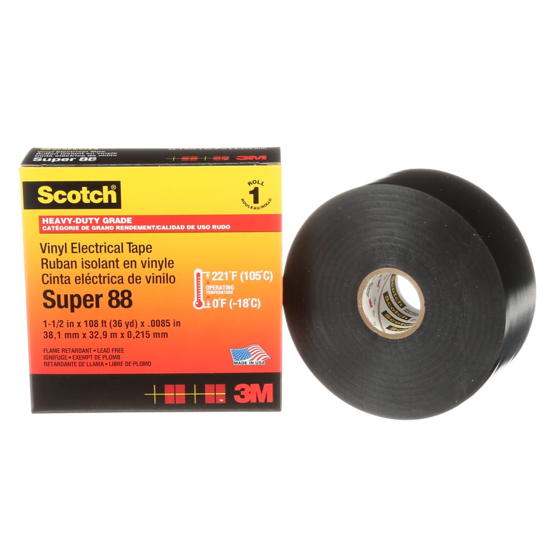 Scotch® Super 88 Čierna vinylová elektrotechnická páska 38 mm x 33 m