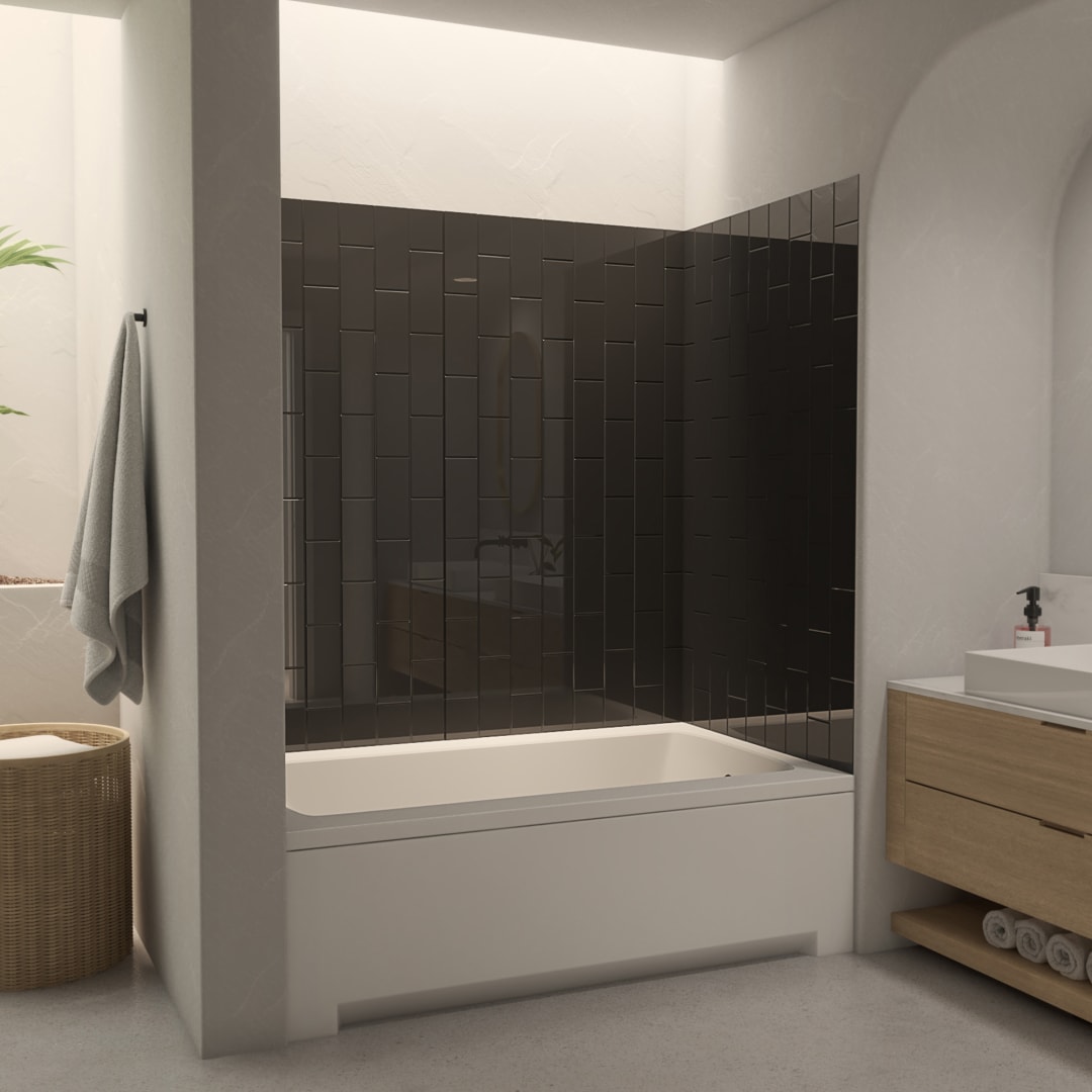 DreamLine QWALL-VS 56 - 60 inch W x 36 inch D x 62 inch H Acrylic Wall Kit in Black