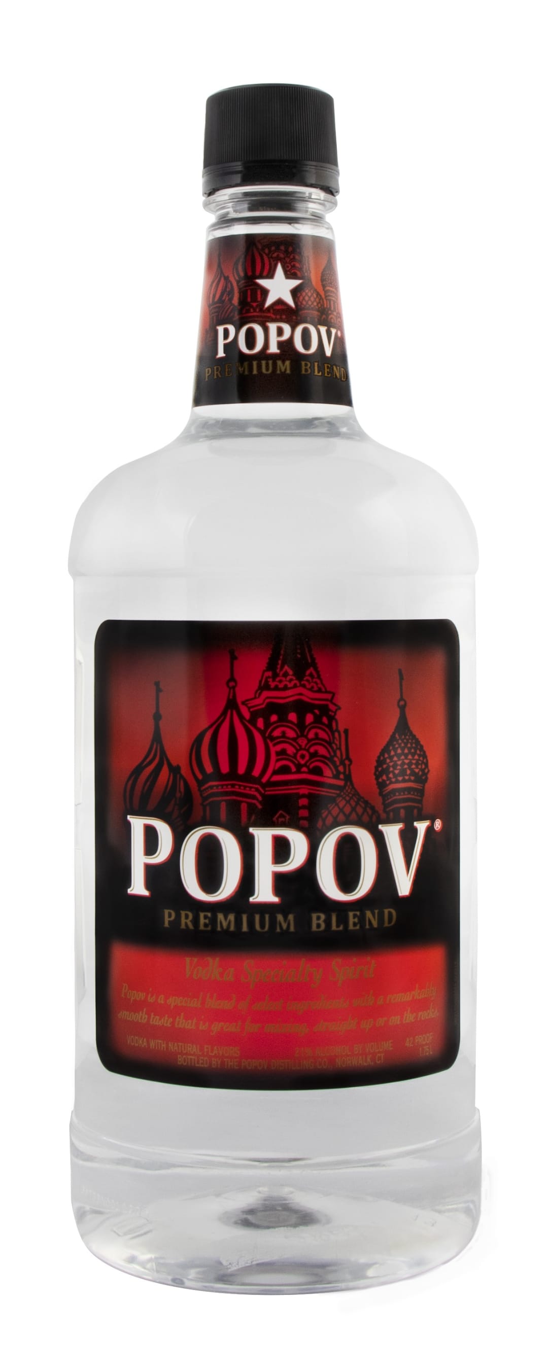 Popov Vodka 1.75l Plastic Bottle 42 Proof