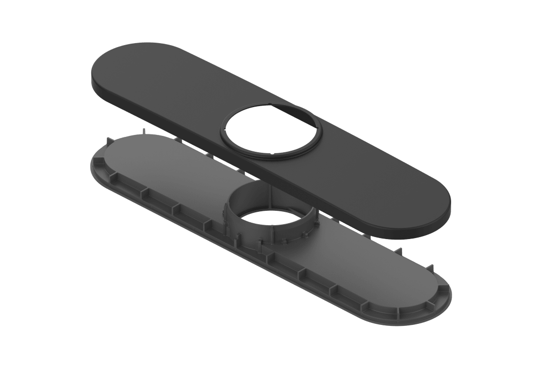 Raya or Neera Pulldown Kitchen Faucet Deckplate in Matte Black