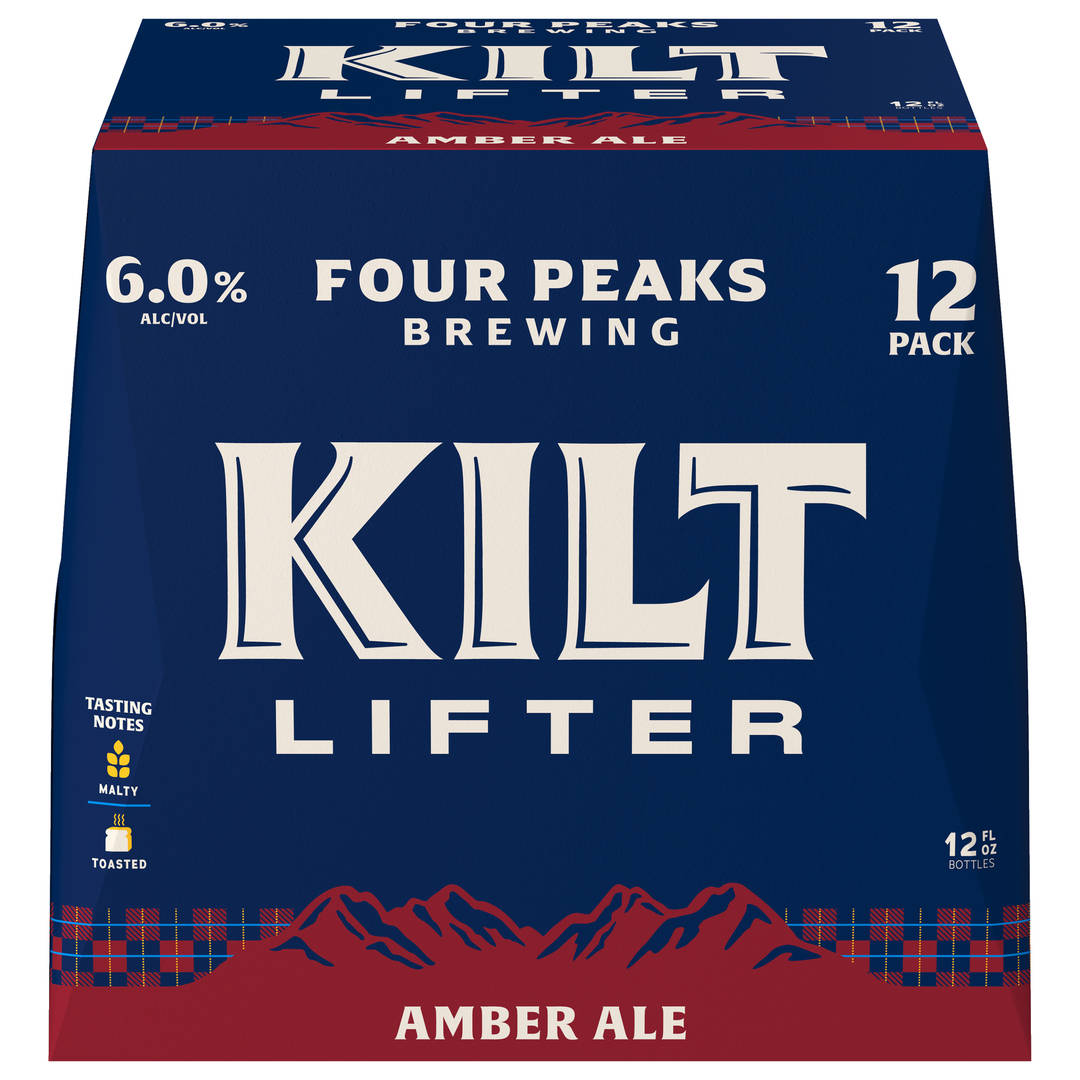 Four Peaks Kilt Lifter Scottish-Style Ale 12x12 oz Glass Bottle Snug CARRIER - C1NR Version