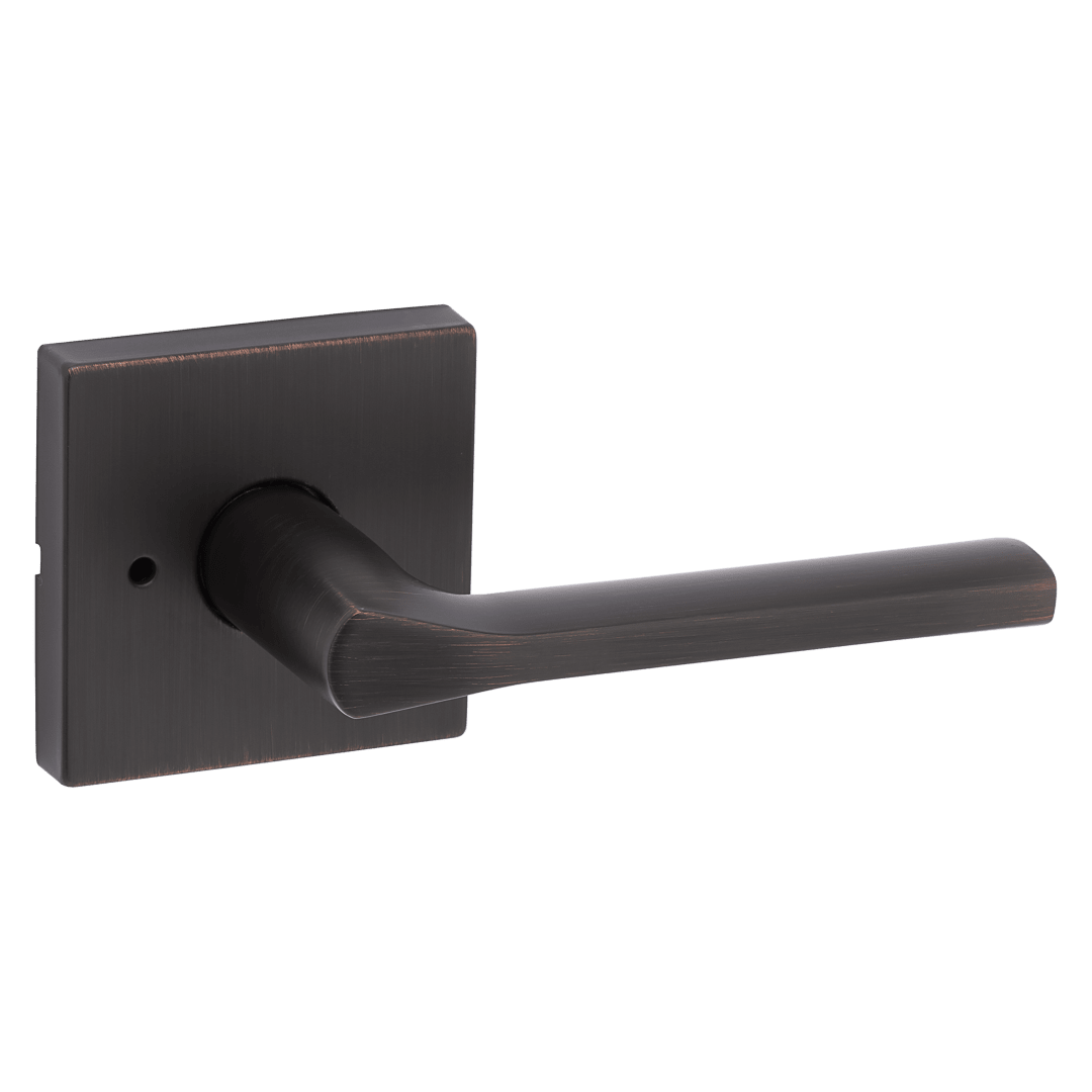 Lisbon Bed/Bath Lever w/ Square Rose in Venetian Bronze