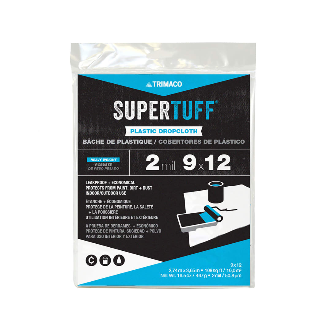Plastic Dropcloth, 2mil, 9'x12'