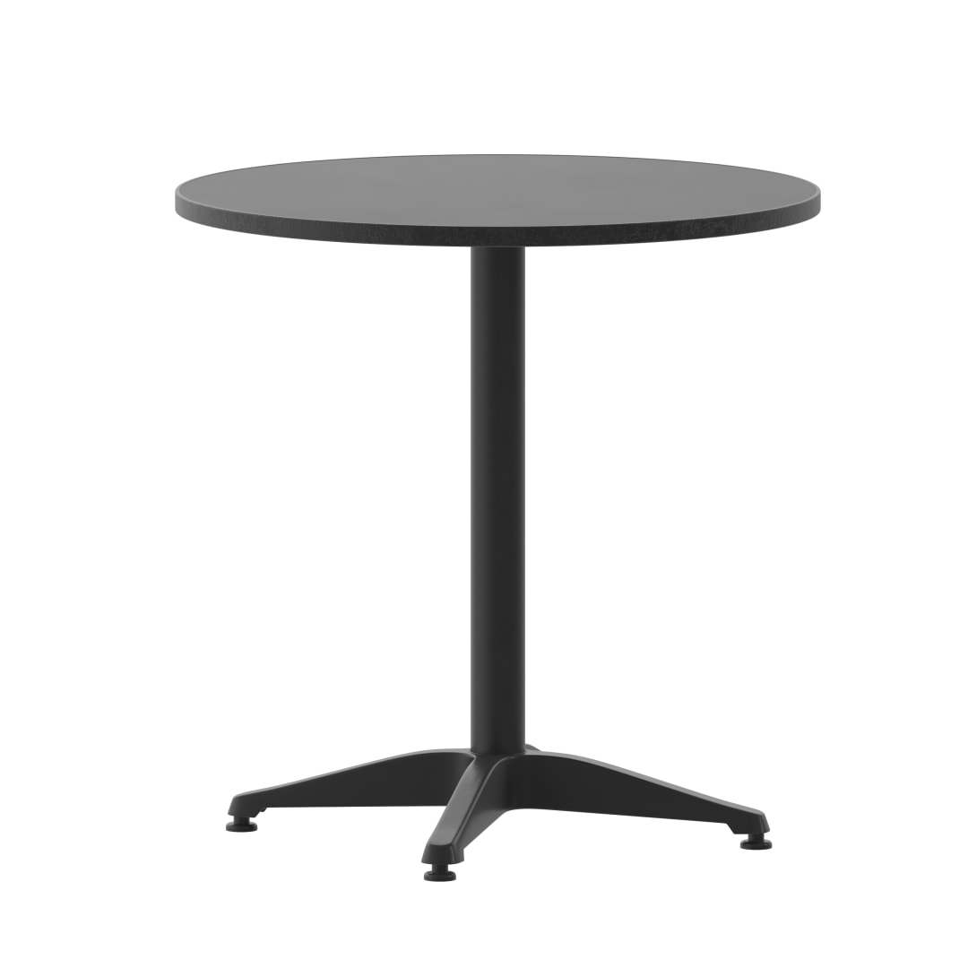 Mellie 27.5'' Black Round Metal Indoor-Outdoor Table with Base