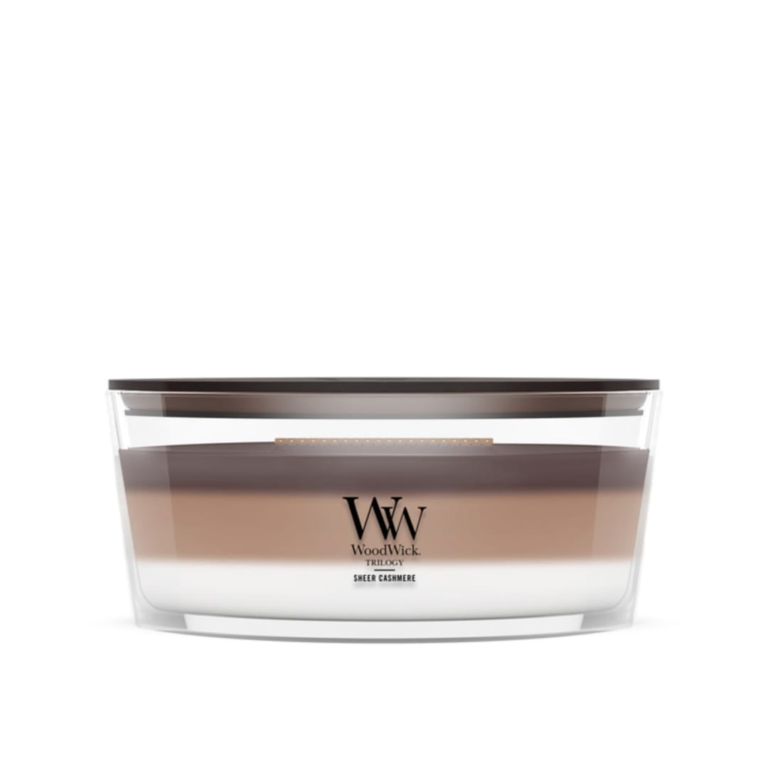 WoodWick Sheer Cashmere Ellipse Trilogy Candle