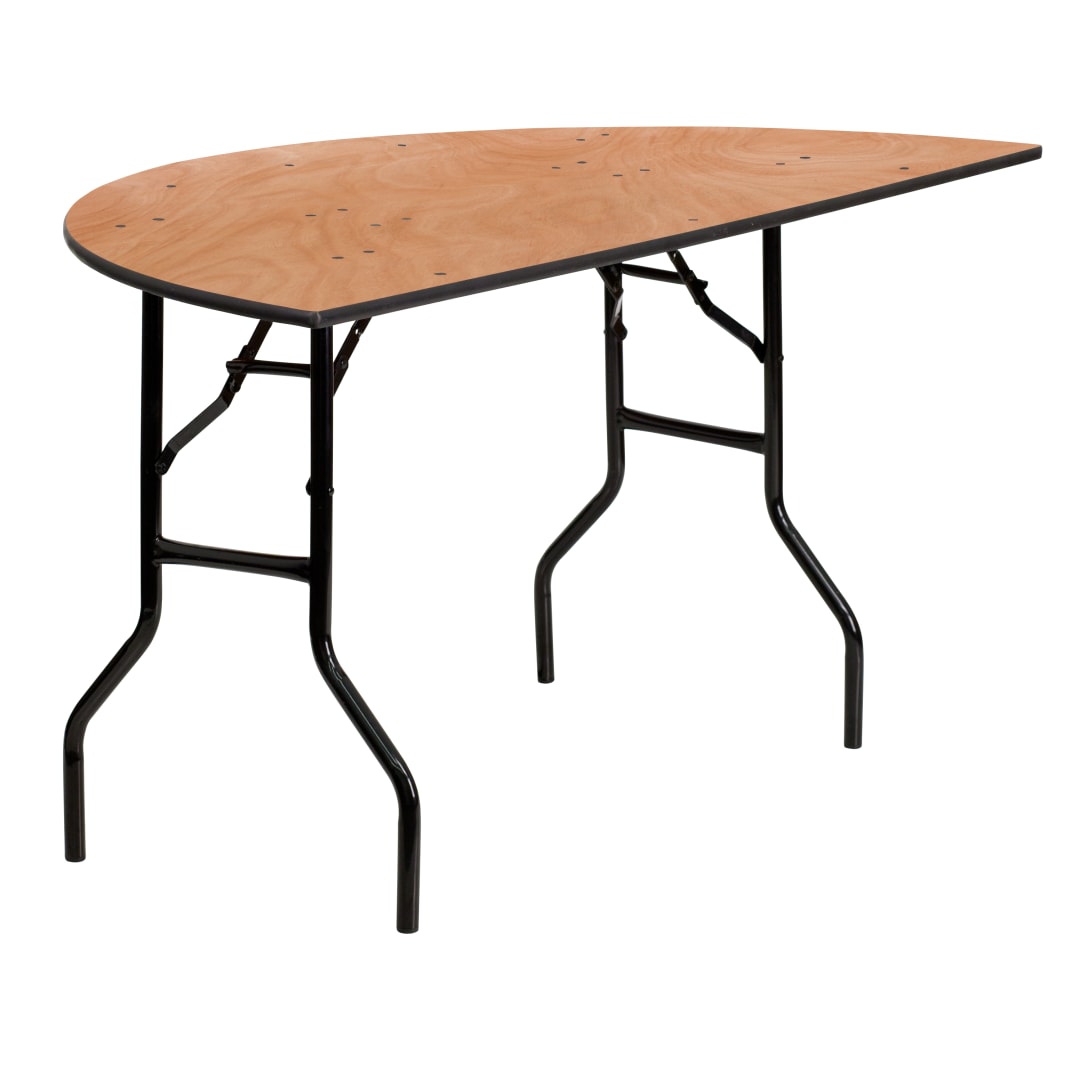 Furman 5-Foot Half-Round Wood Folding Banquet Table