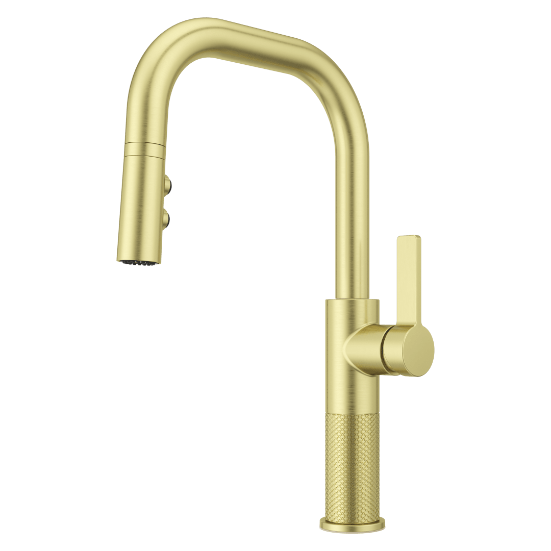 Montay 1-Handle Pull-Down Kitchen Faucet in Brushed Gold