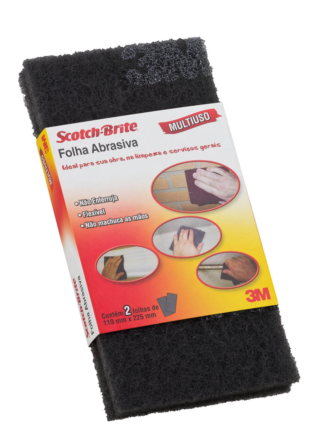 Folha de Acabamento Scotch-Brite™ – S Super Fino, 110 x 225 mm, Cinza