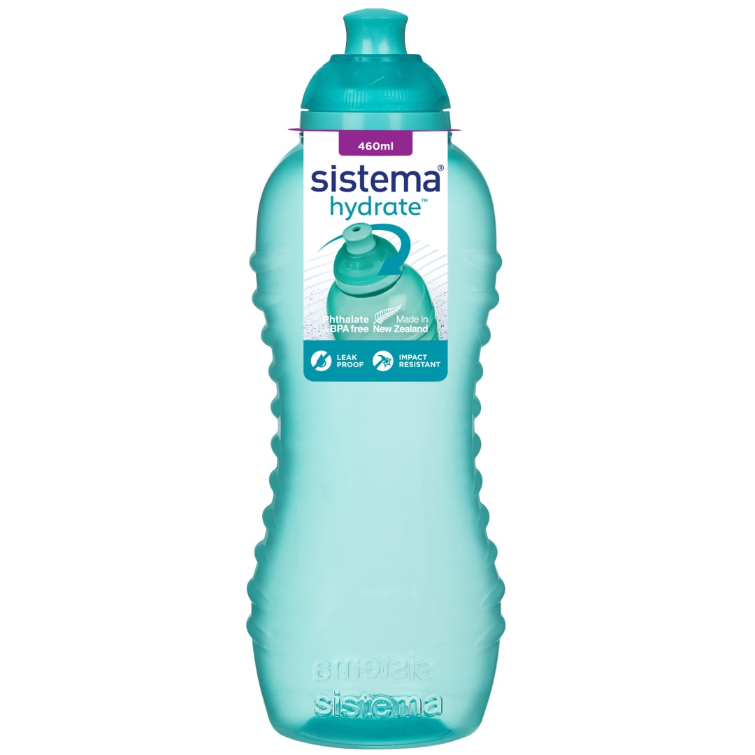 Sistema Twist 'n' Sip Squeeze botella de agua deportiva | Botella de agua a prueba de fugas | 460 ml | Sin BPA | Verde