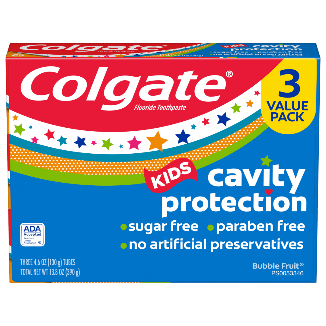 Colgate Kids Cavity Protection Toothpaste, Bubble Fruit, 4.6oz 3pk