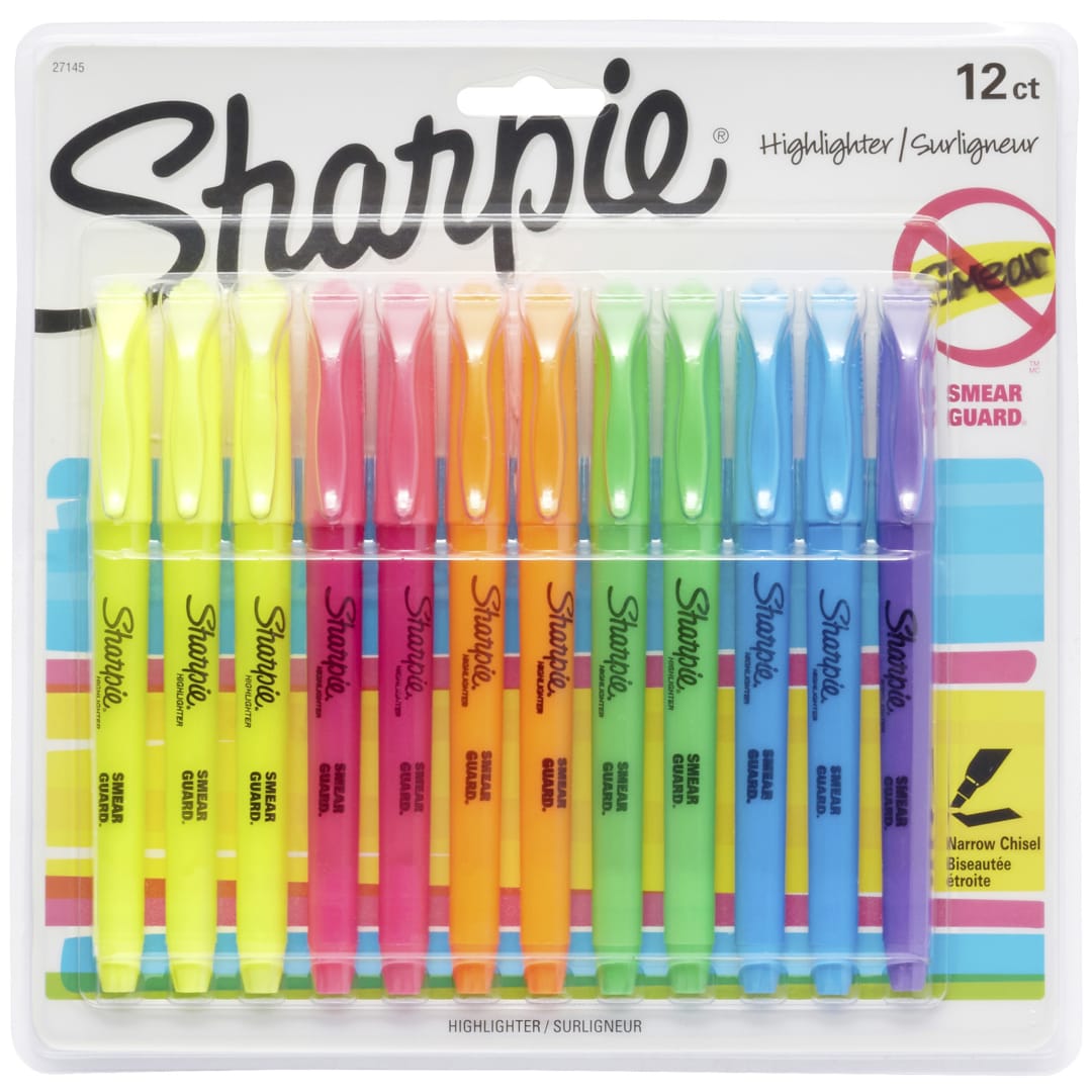 12CD SHARPIE ACCENT POCKET ASSORTED