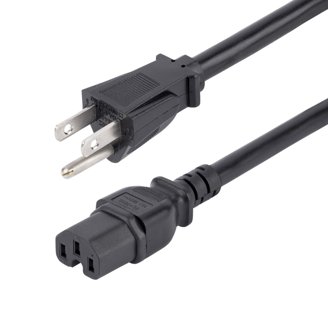 8 ft NEMA 51-15P to IEC C15 PC Power Cord - 14 AWG